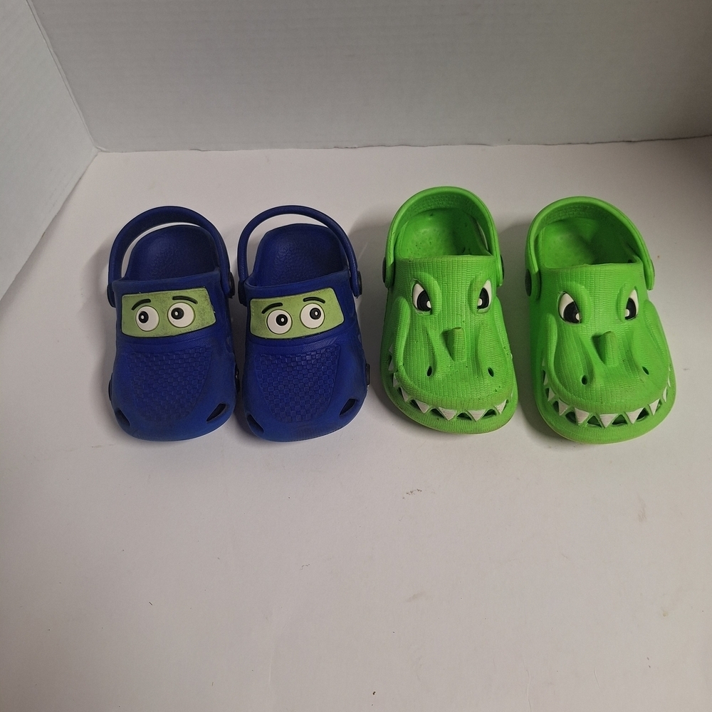 Kids Fun Character Clogs - Blue & Green